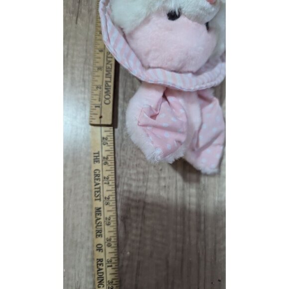 Dan Dee Pink Bunny Plush With Two Baby Bunnies Polka Dot  Striped  14"Easter - Picture 8 of 9